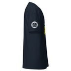 Unisex navy Housekeeping Department T-shirt by 7SHORT1LONG®, casual crewneck tee with printed departmental logo.