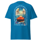 Unisex Christian Angel Protection Tanker T-Shirt in sapphire with front graphic, by 7SHORT1LONG®.