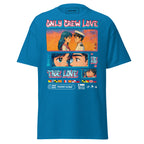 Unisex sapphire Sailor T-Shirt by 7SHORT1LONG® featuring anime-inspired seafarer design with "Only Crew Love Is True Love" text.