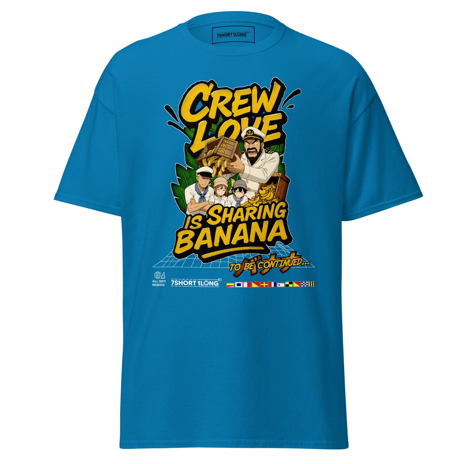 Anime Crew Humor T-Shirt – Crew Love Is Sharing Banana front view