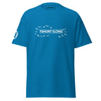 Blue Seagull Club Maritime Seafarer T-Shirt with flying birds graphic and 7SHORT1LONG logo, ocean lifestyle clothing