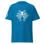 Blue Kraken Seafarer Nautical T-Shirt with octopus artwork and 7SHORT1LONG branding, ocean inspired streetwear