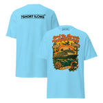 Tattoo-style maritime T-shirt inspired by cruise ship crew life and classic seafarer tattoo art, dedicated to the legacy of Sailor Jerry and traditional maritime symbolism.