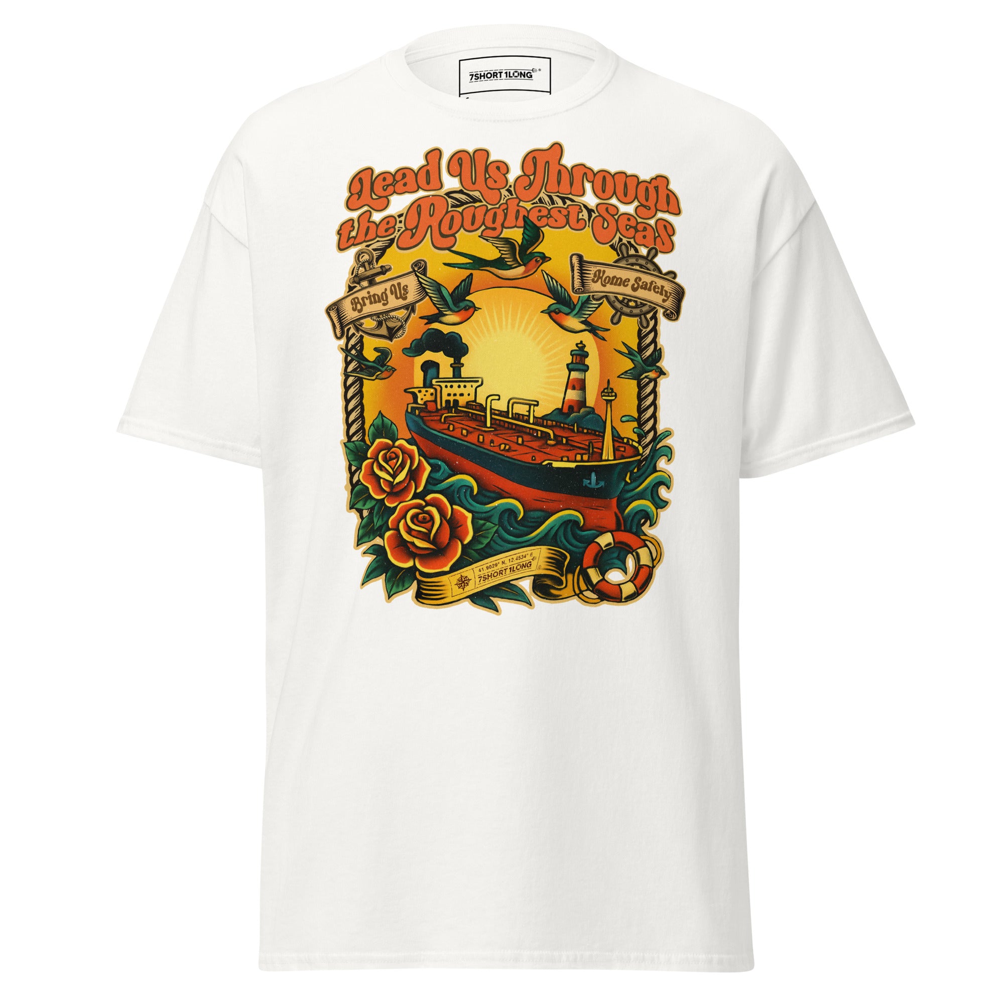 tanker ship t-shirt nautical tattoo design ocean vessel vintage maritime tee