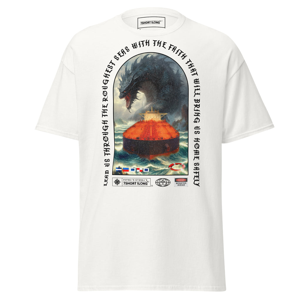 ocean storm monster shirt tanker vessel dramatic sea fantasy maritime tee