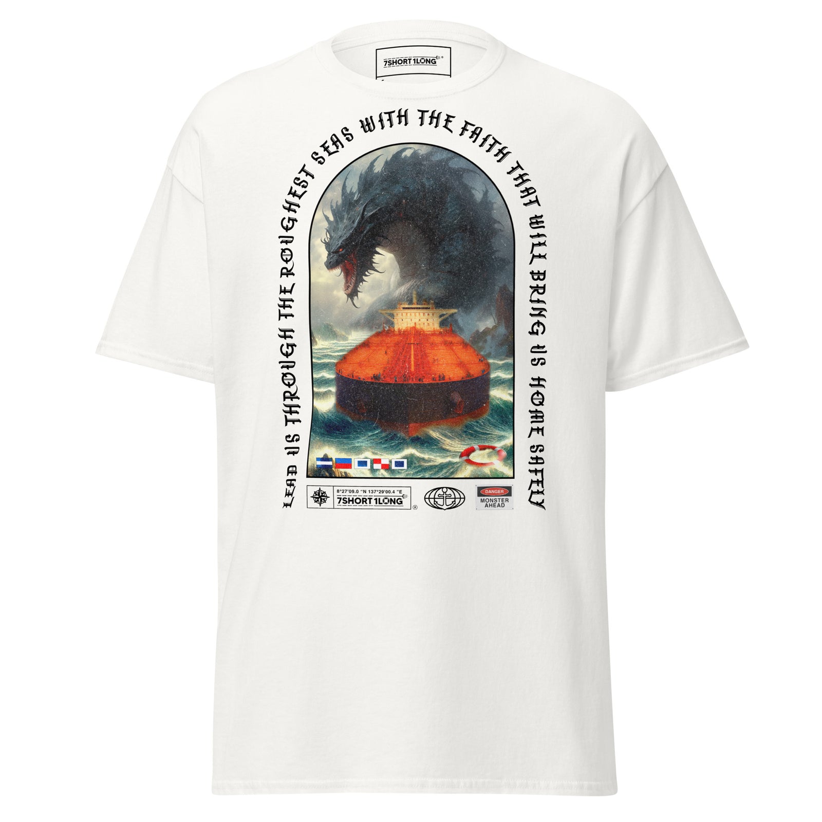 ocean storm monster shirt tanker vessel dramatic sea fantasy maritime tee