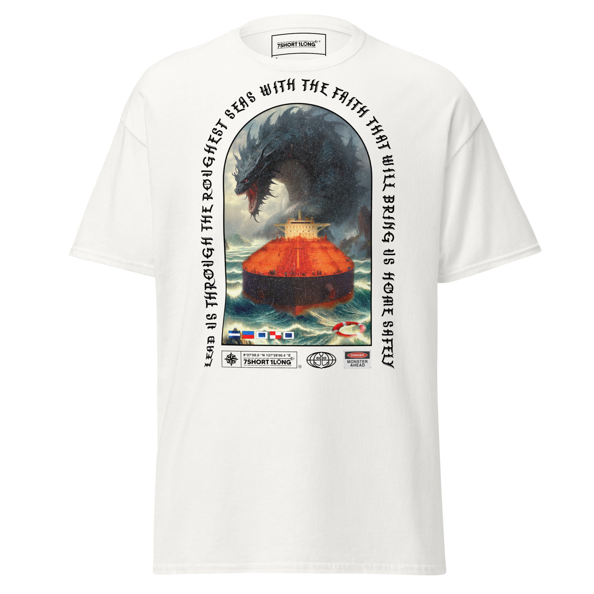ocean storm monster shirt tanker vessel dramatic sea fantasy maritime tee