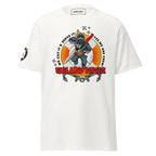 Unisex white maritime ship crew T-shirt by 7SHORT1LONG®, featuring a classic crew design on the front.
