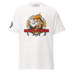 White unisex Deck Vs Engine Department T-Shirt by 7SHORT1LONG® with front graphic design, casual and comfortable fit.