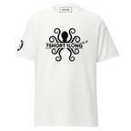 White Kraken Seafarer Nautical T-Shirt with octopus graphic and 7SHORT1LONG logo, clean marine lifestyle shirt