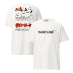 White unisex Fast Rescue Boat Nautical Crew T-Shirt by 7SHORT1LONG®, front and back view, featuring nautical rescue boat graphic.