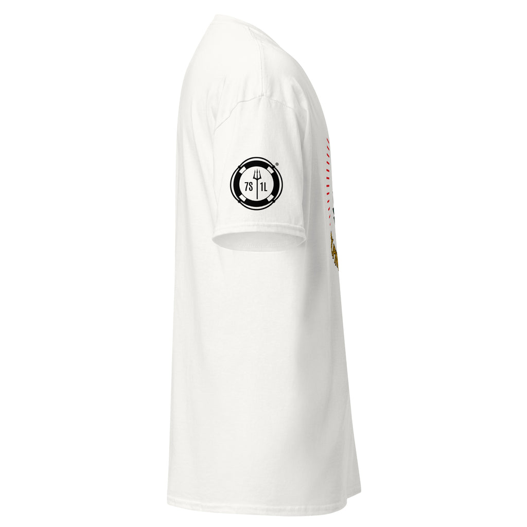 Unisex Filipino Sailors T-Shirt by 7SHORT1LONG® in white, featuring a classic crew neck and sailor-inspired design.