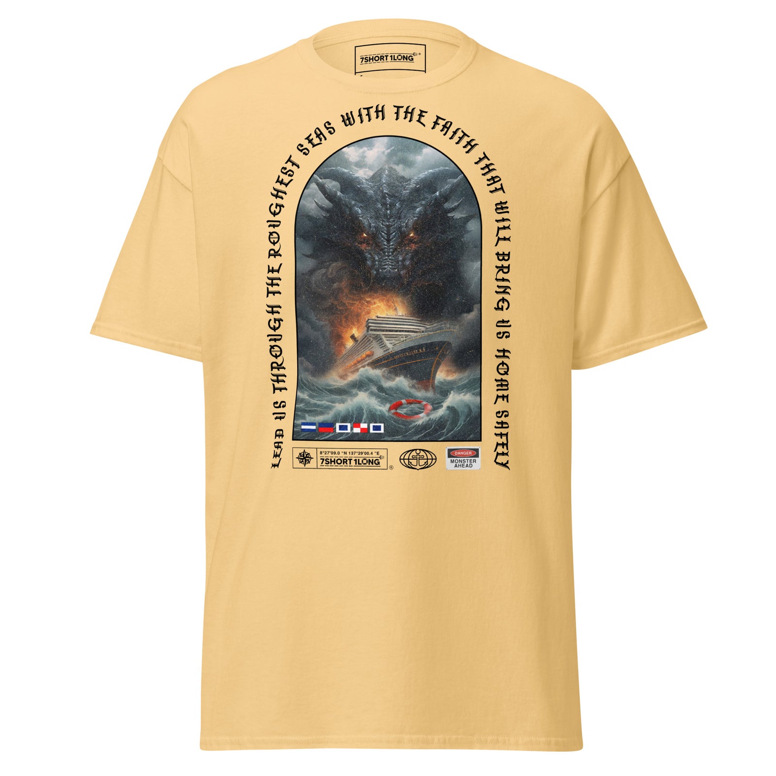 nautical fantasy cruise ship shirt ocean liner sea monster storm maritime tee