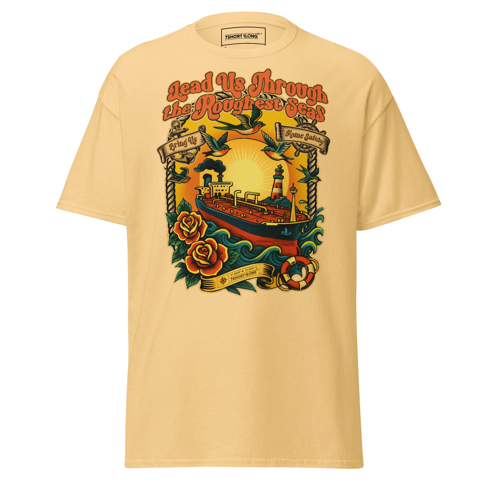 ocean tanker ship t-shirt nautical tattoo design maritime vessel vintage graphic tee