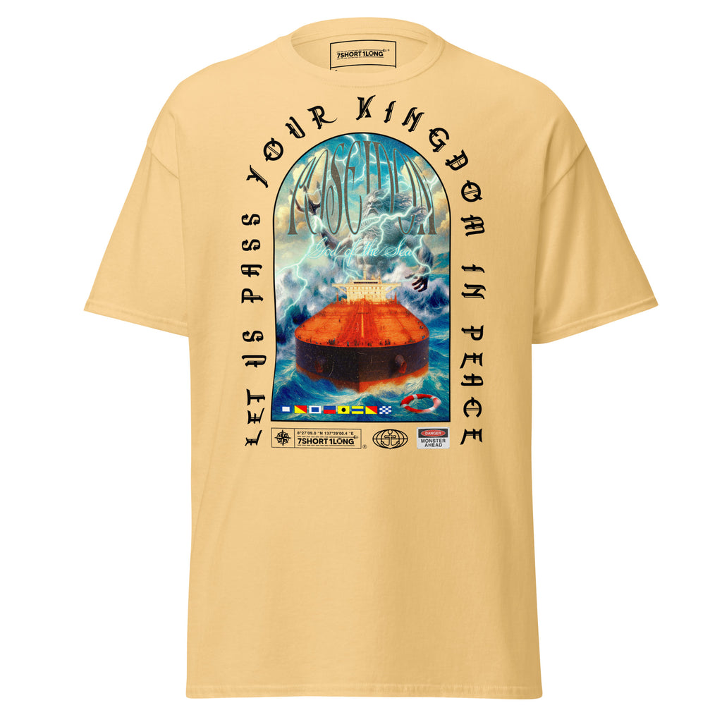 poseidon ship t-shirt tanker vessel ocean waves greek mythology maritime graphic tee