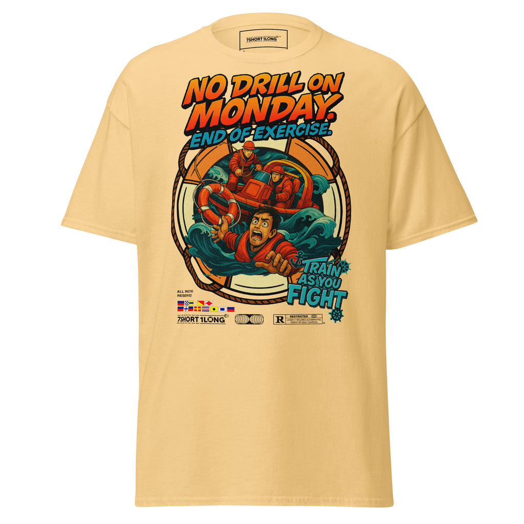 nautical rescue drill t-shirt man overboard emergency training ocean crew apparel white