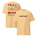 Unisex yellow haze T-shirt featuring nautical rescue boat and crew graphic on front and back, by 7SHORT1LONG®.