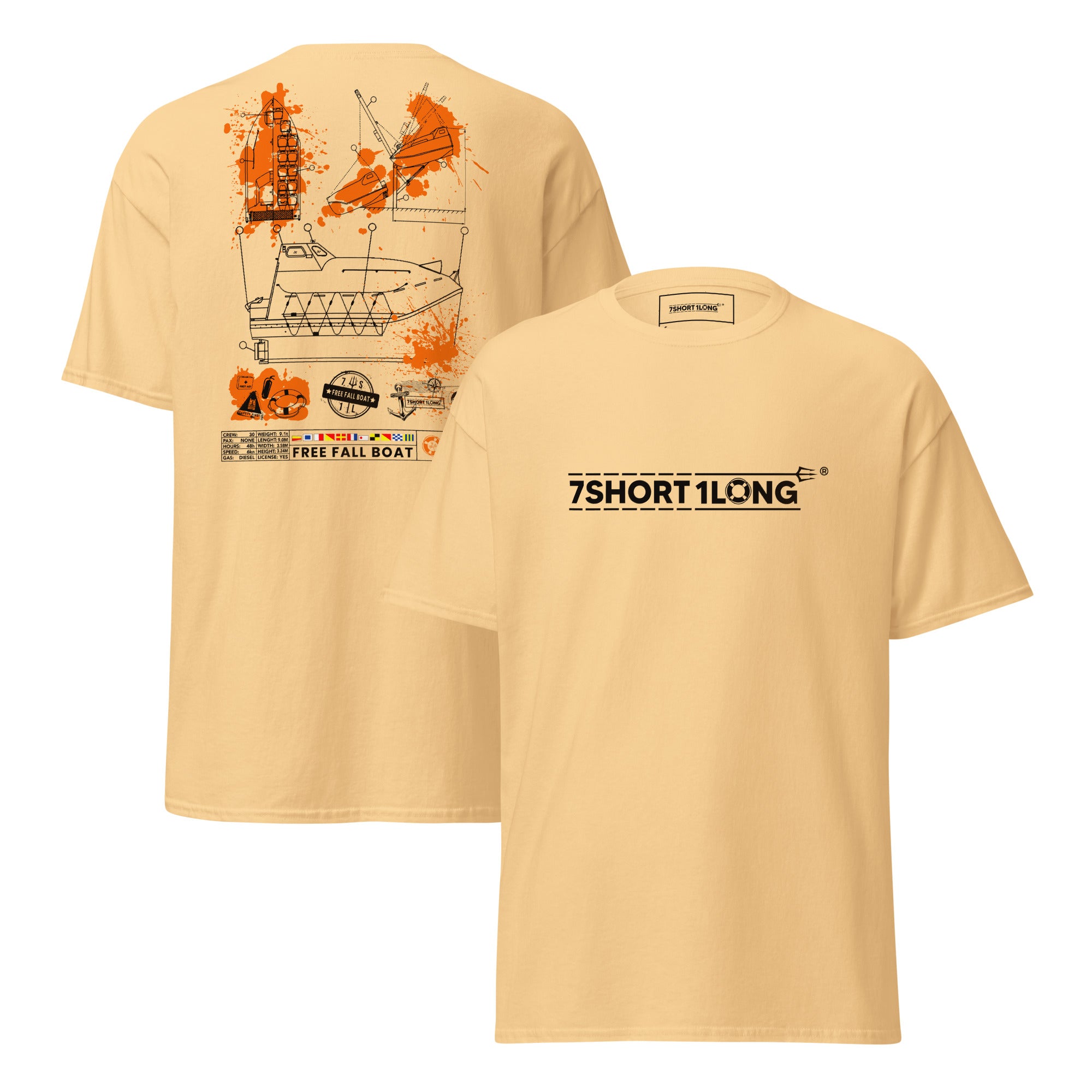 free fall lifeboat graphic shirt SOLAS survival craft offshore safety apparel nautical tee