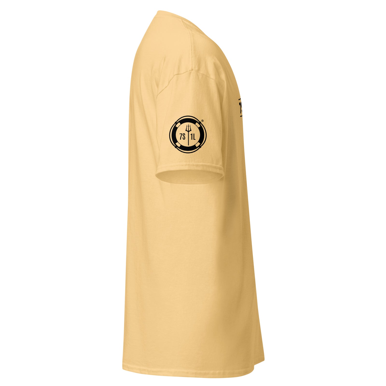 Yellow haze Seafarer Emergency Signal T-shirt by 7SHORT1LONG®, unisex classic tee with nautical-inspired design.